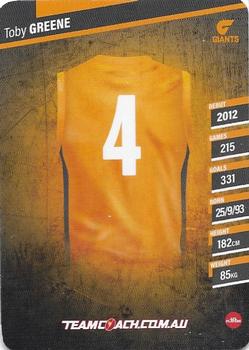 2024 AFL TeamCoach #154 Toby Greene Back